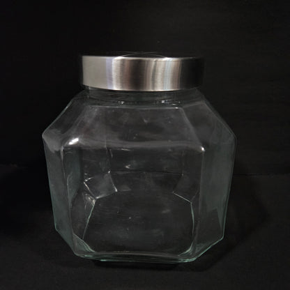 Envelope one piece glass jar with Lid for groceries storage purpose