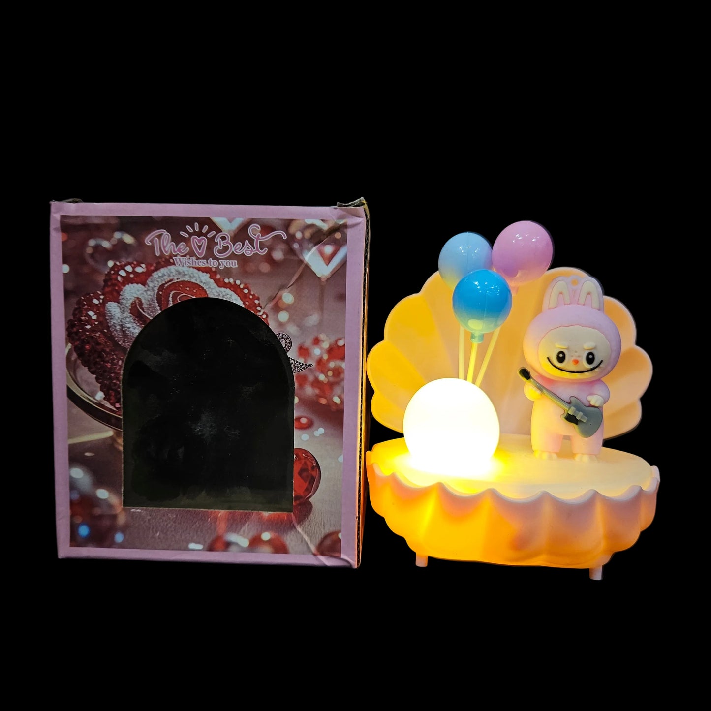 Sea shell Shaped Labubu Balloons lighting Showpiece Figurine for couple gifting