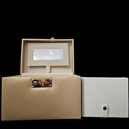 Jewellery Box For Women,Portable Travel Jewellery Organiser Box Small Jewellery Box Organiser For Ring,Earrings & Bracelet with number locking