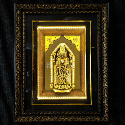 Lord Balaji decorated with stones lighting photo frame in a wooden Box