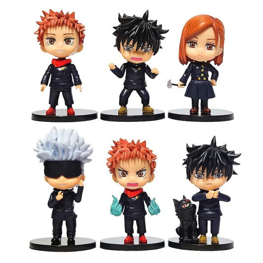 Mini Jujutsu Kaisen Action Figures Toys 6 pieces set Collective Dolls with Stands