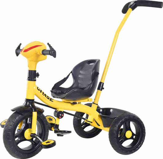 Dash star chase star baby tricycle with parental control handle for movement,cushion seat for comfortable experience