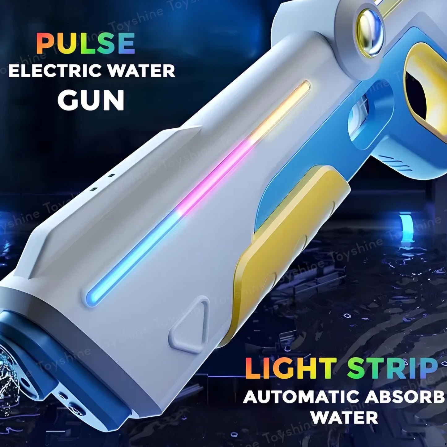 Electric Water Gun Toy with Automatic Water Absorption Function Self-Filling | Lights | Rechargeable | High Pressure Mechanism Perfect for Holi Festival & Summer Outdoor Fun