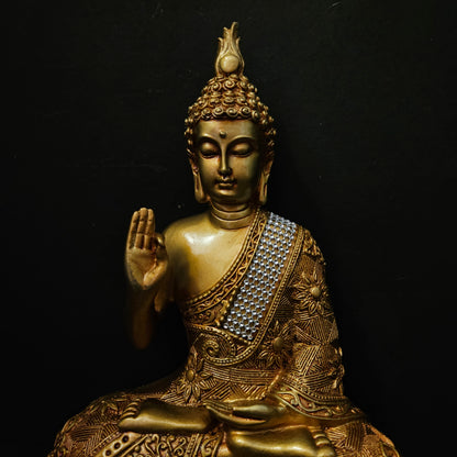 Meditating Golden Buddha Vastu Showpiece Statue Idols for Home Living Room, Office Decor or Gifting