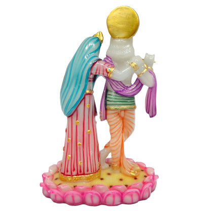 Shree Radha Krishna Idol | Marble Powder Murti for Home Temple, Office & Pooja Mandir | Figurine for Janmashtami, Worship & Festive Gifting