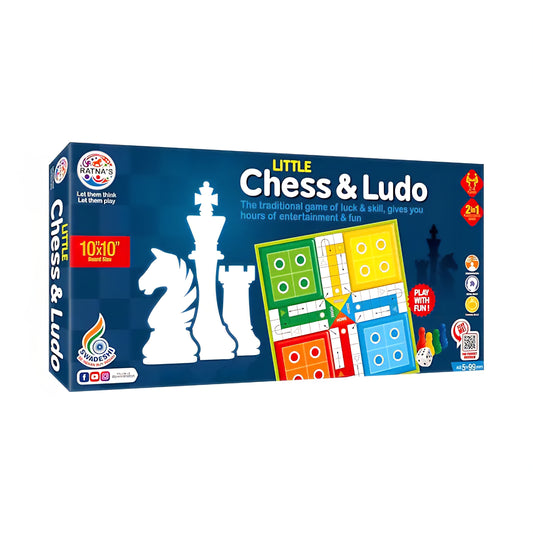 Ratna's Classic Strategy Game Little Chess and Ludo 2 in 1. enhances Strategy Building and Concentration