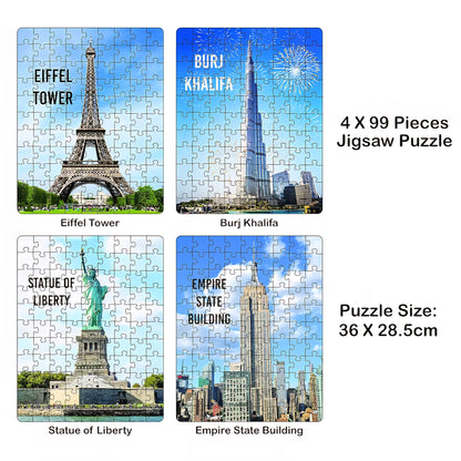4 in 1 Masterpieces of World Jumbo Jigsaw Puzzle for Each Puzzle Educational Toy for Kids 5+ Year