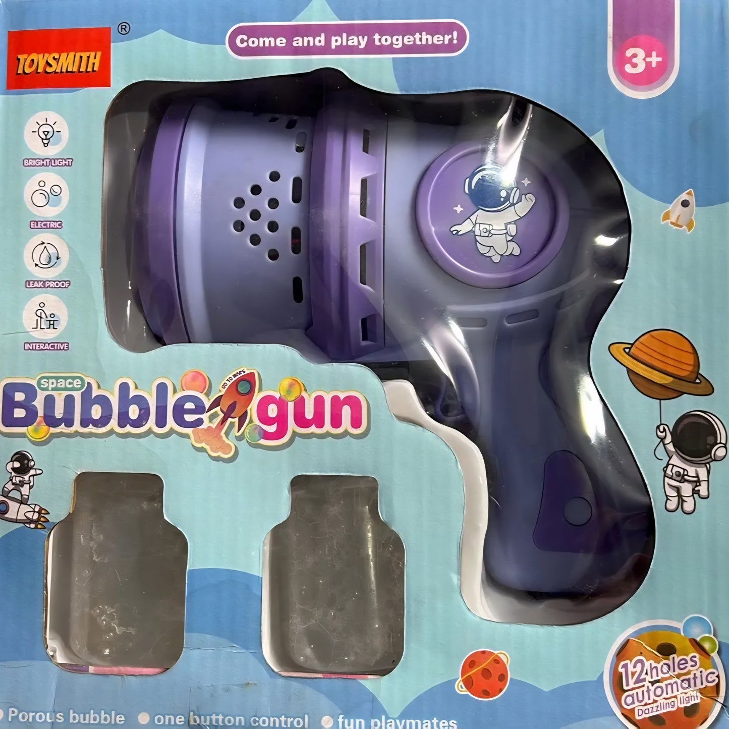 Bubble Gun for Kids Leak-Proof Bubble Machine Automatic Space Bubble Blower with Led Light Bubble Maker for Girls