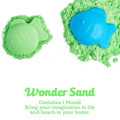 RATNA'S Wonder Sand 500g Smooth Sand for Kids with One Big Mould (Without Tray) Non-Sticky, Easy-to-Shape Sand for Creative Play