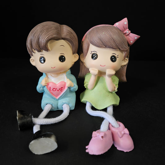 Cartoon Resin Outseam pieces set Dolls Hanging Feet Doll Home Wall Decoration