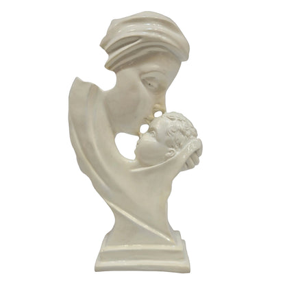 Mother Child Love Symbol Pure White Showpiece Statue | Matt Finish | New Born Baby Child Home Desk Workplace Office