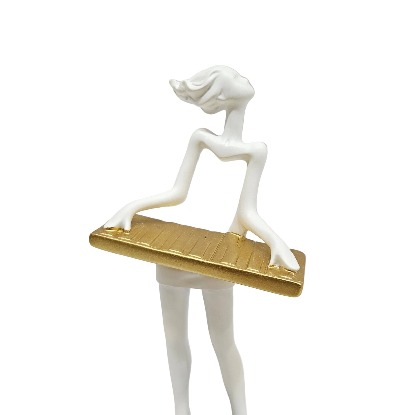 Resin Abstract Girl Golden music instrument Showpiece Sculpture, For home/Office Decor