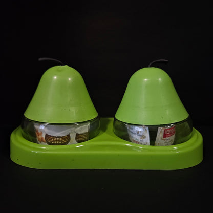 China 2 pear Exclusive 2 pieces glass jar with Lid & tray Dry Fruit storage container