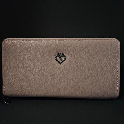 Leather Thin Slim Wallets for Women Wallet for Women with Double Zipper