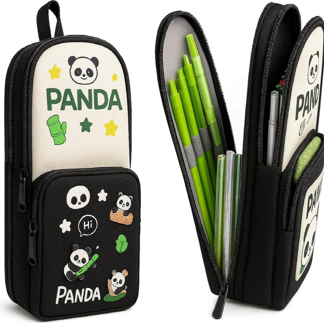 Panda Pencil Case 6 Layer with 3 Compartment Cute Aesthetic Pencil Case for Boys & Girls Large Capacity Pencil Pouch for School Kids Cute Stationary Gift Organizer for School