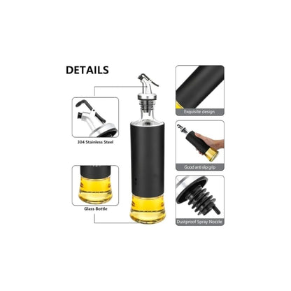 Cruet set 1 piece oil&vinegar Dispenser 350ml glass&Stainless Steel bottle