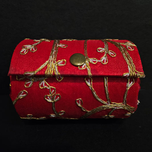Women's Bangle Organizer Box, with Golden Zari Embroidered easily portable to everywhere for women's