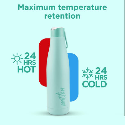 Milton Fame 800 Insulated Inner Stainless Steel Water Bottle with Spout Lid, 1 Piece, 740ml, Pink| Easy Grip | Leak Proof | Hot or Cold | School | Travel Bottle