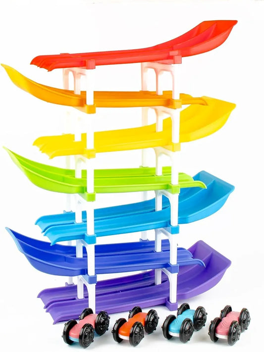 Racer valley Jericos Premium Zip Zap Zoom Racing Tower Track with Stack, Drop, Roll & Ramp Play for Kids | Toy Car Ramp Race Tracks Toy Cars | Best Gift for Kids.