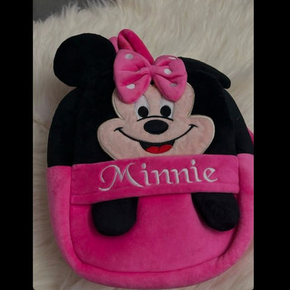 Cartoon characters soft Plush texture finishing backpack for kids