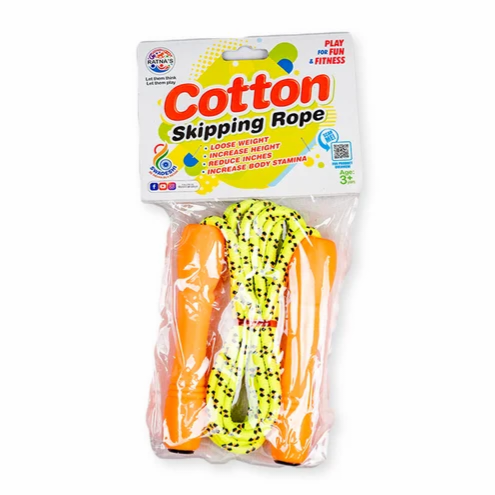 Ratnas play for fun fitness Cotton orange color Skipping Rope