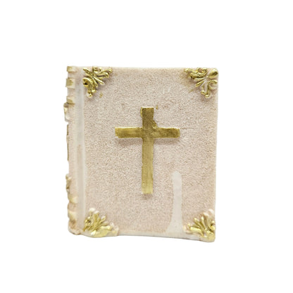 DECORATION/CANDLEHOLDER BIBLE WITH CROSS AND CRAFTED JESUS SCULPTURE FOR HOME/DESKTOP DECOR