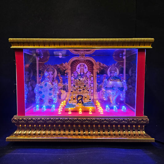 Tirupati Gopuram,shank&Chakra decorated with attractive stones,slokam & multi colour lighting Cabin idol perfect for Marriage gifting,house warming