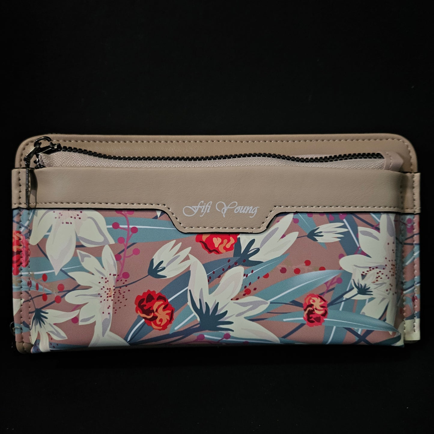 Leather Thin Slim Wallets for Women Wallet for Women with Double Zipper