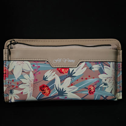 Leather Thin Slim Wallets for Women Wallet for Women with Double Zipper