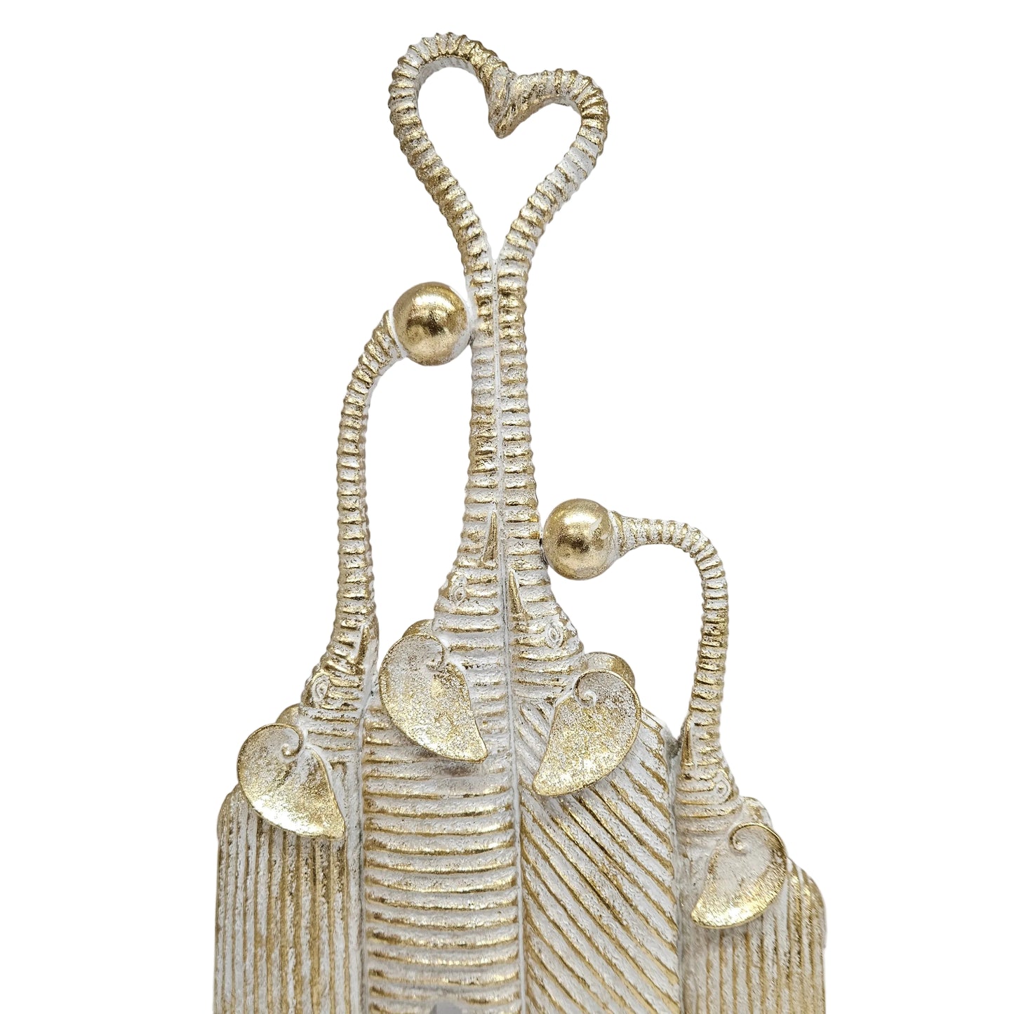 Elephants Hearts Polyresin gold Showpiece Figurine