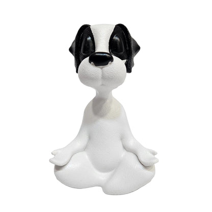 Meditating Buddha Dog Statue,Resin Yoga Dog Figurine, Cute Funny Zen Animal Tabletop Decor for Home and Garden, Tranquility and Peacefulness for Your Fairy Garden