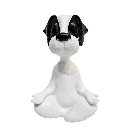 Meditating Buddha Dog Statue,Resin Yoga Dog Figurine, Cute Funny Zen Animal Tabletop Decor for Home and Garden, Tranquility and Peacefulness for Your Fairy Garden