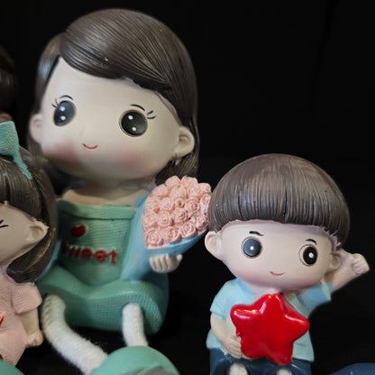 Cartoon Resin Outseam 4pieces set Dolls Hanging Feet Doll Home Wall Decoration