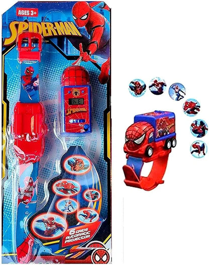 Super Action Figure Caption a Shield Hero of amrica| Truck Car Shaped Pull Back 6 Images Projector Toy Wrist Watceh for Kids| Different Images Projection with Detachable Moving Truck Toy Watch