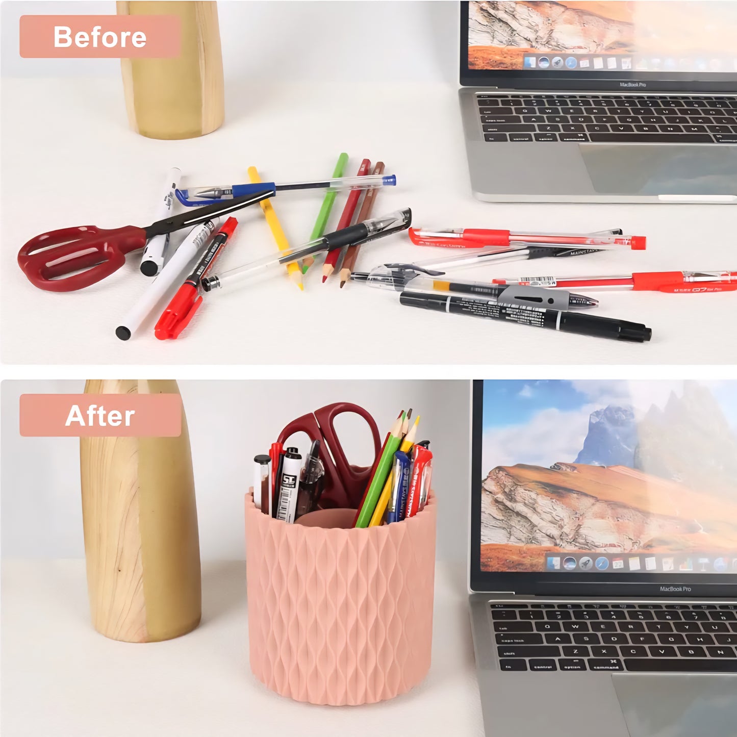 Makeup Brush Holder Organizer 360° Rotating Multi Functional Pen Holder for Desk,Multi-Purpose Desktop Stationary Organizer,Storage Cup for Lipsticks, Comb, Beauty Tool in Vanity