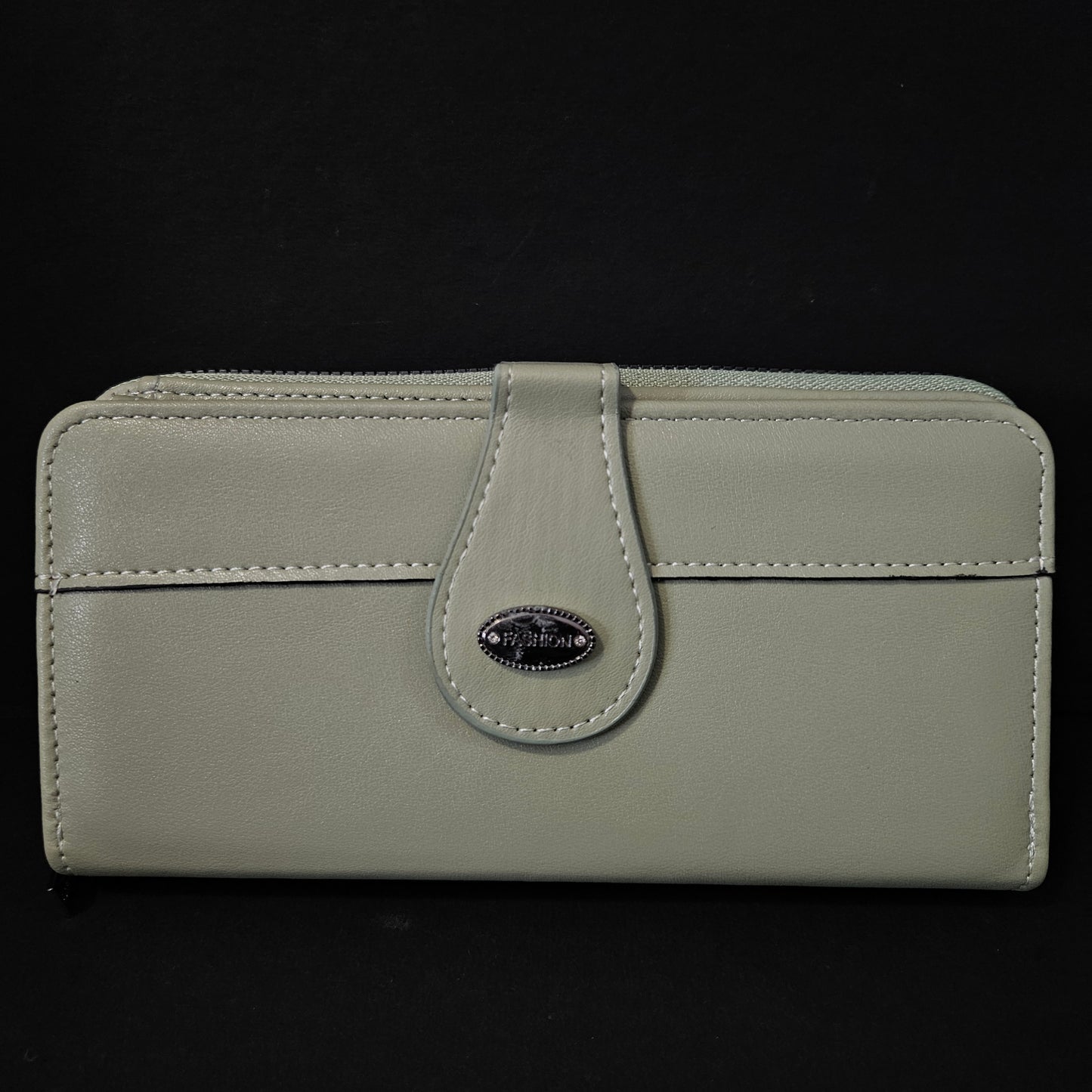 Leather Thin Slim Wallets for Women with magnetic Button & Zipper