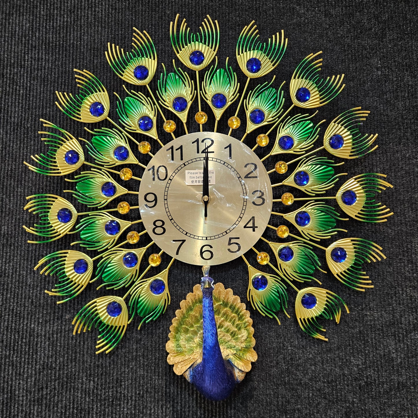 Metal Peacock Decorative Luxury Clock for Farmhouse & houses peacock Theme Analog Wall Clock
