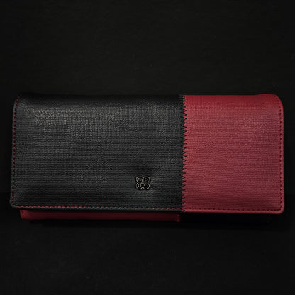 Leather Thin Slim Wallets for Women with magnetic Button