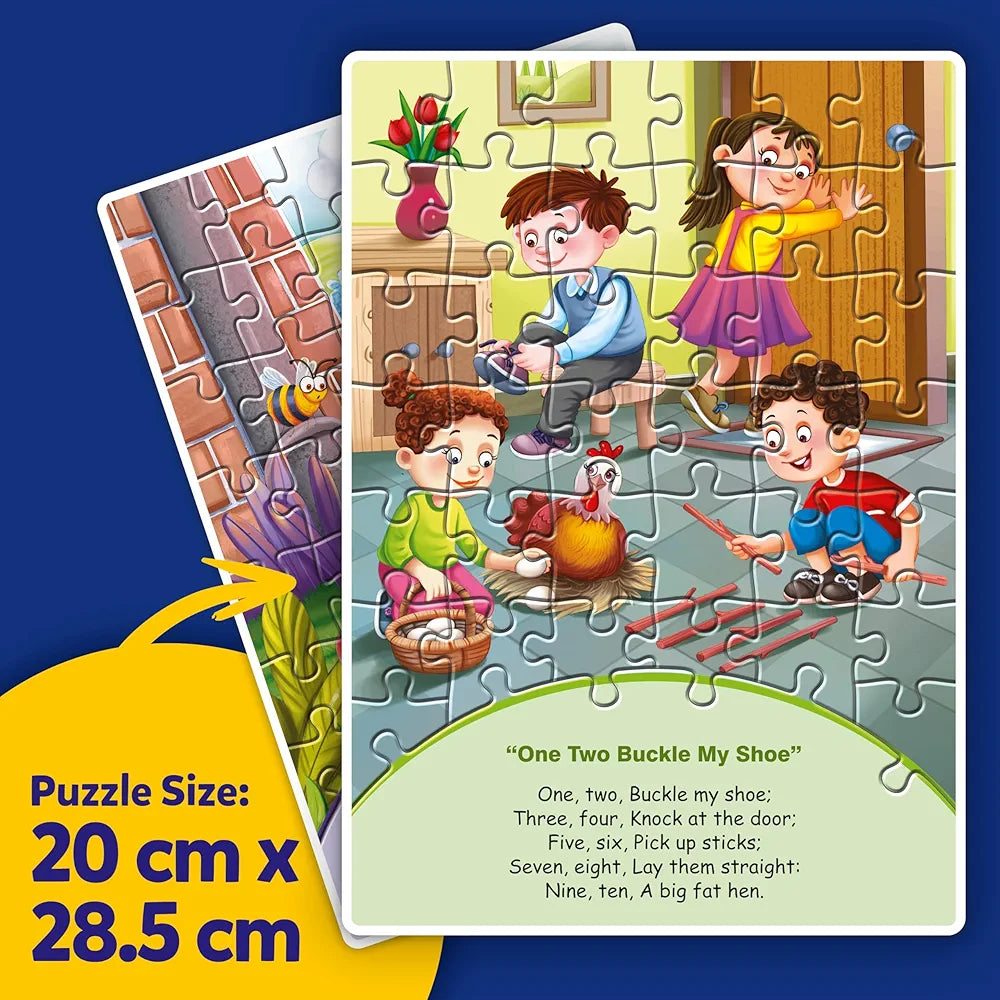 Nursery Rhyme Jigsaw Puzzle for Kids - 3 in 1-3 Nursery Rhymes to Choose - 3 Set - 111 Pieces Stories puzzle set