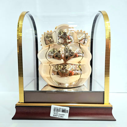 Ganesh Idol Elegant Home Decor for Pooja Room, Mandir, Temple Dashboard. Ideal Gift for Spiritual Enrichment Statue Showpiece in a transparent protective cabin