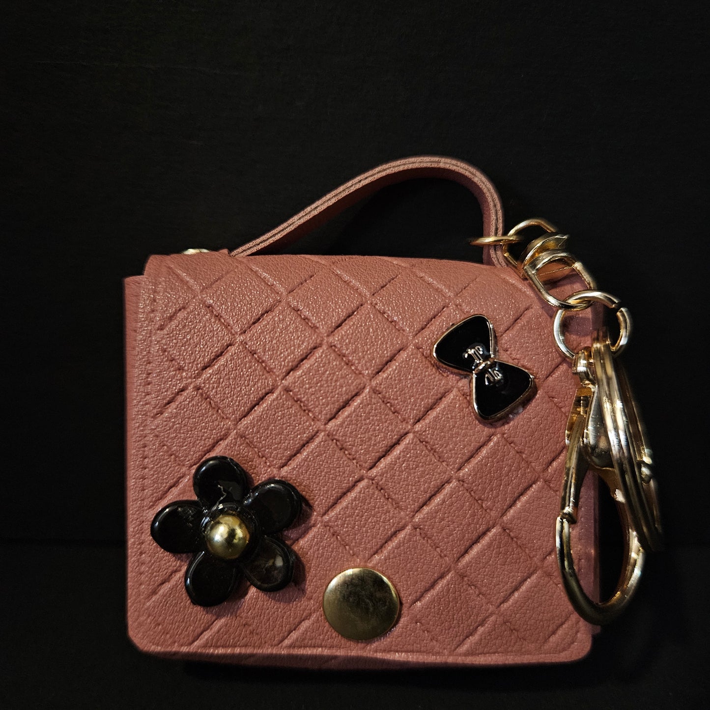 Keychain Mini Faux Leather Coin Purse Keychain Storage Bag Headphone Bag Keychain Bag