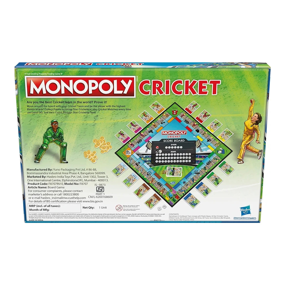 Monopoly Cricket Board Game | Cricket-Themed Monopoly Board Game for Families and Kids | for Ages 8+ | for 2 to 6 Players | Christmas Gift for Kids & FamiliesMonopoly Cricket Board Game | Cricket-Themed Monopoly Board Game for Families and Kids | for Ages
