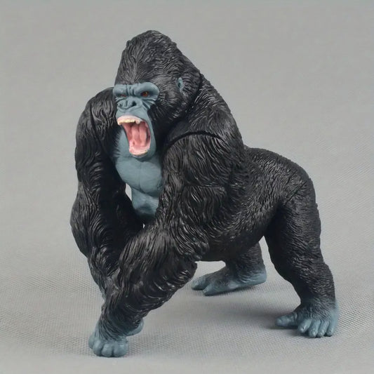 Animated Animal Action Figurine Black Gorillas in Battle with Axe - ABS Material