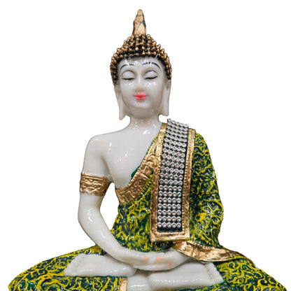 Polyresin Sitting Buddha Idol Handcrafted Statue Showpiece for HomeDecor,Living Room Decoration Gift Gifting Items
