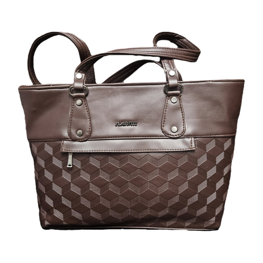 Women's Leather Structured Shoulder Handbag Bag with Handle