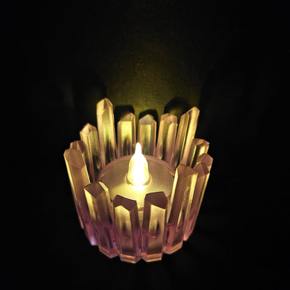 Crystal Shape Epoxy Resin Casting Tea Light Candle for home Decor