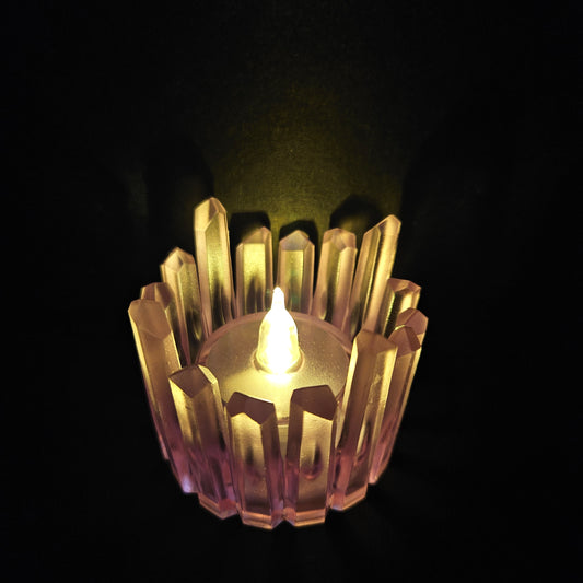 Crystal Shape Epoxy Resin Casting Tea Light Candle for home Decor