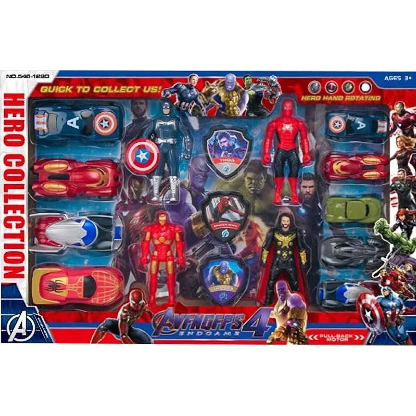 Action Hero Cars Set – 14 Metal Pieces with Superhero Figures, Realistic Design, Fun Toy and Collectible Hobby for Kids and Adults
