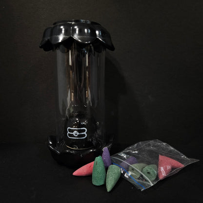 Ceramic Shivling Design Backflow Smoke Fountain Incense Holder Showpiece