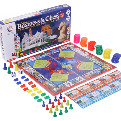 Ratna's 2 in 1 Business & Chess Junior Deluxe Board Game for 7+ Years